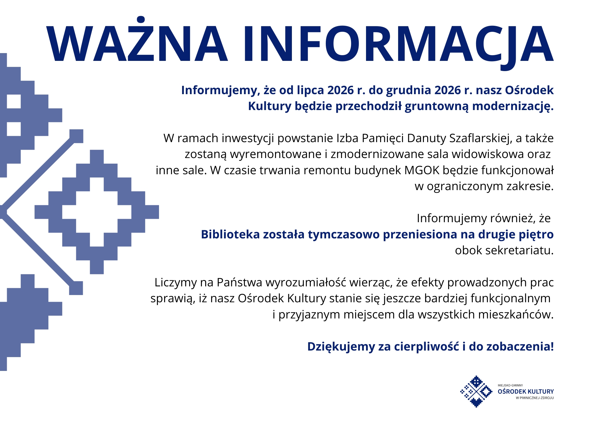 WAŻNA INFORMACJA !!