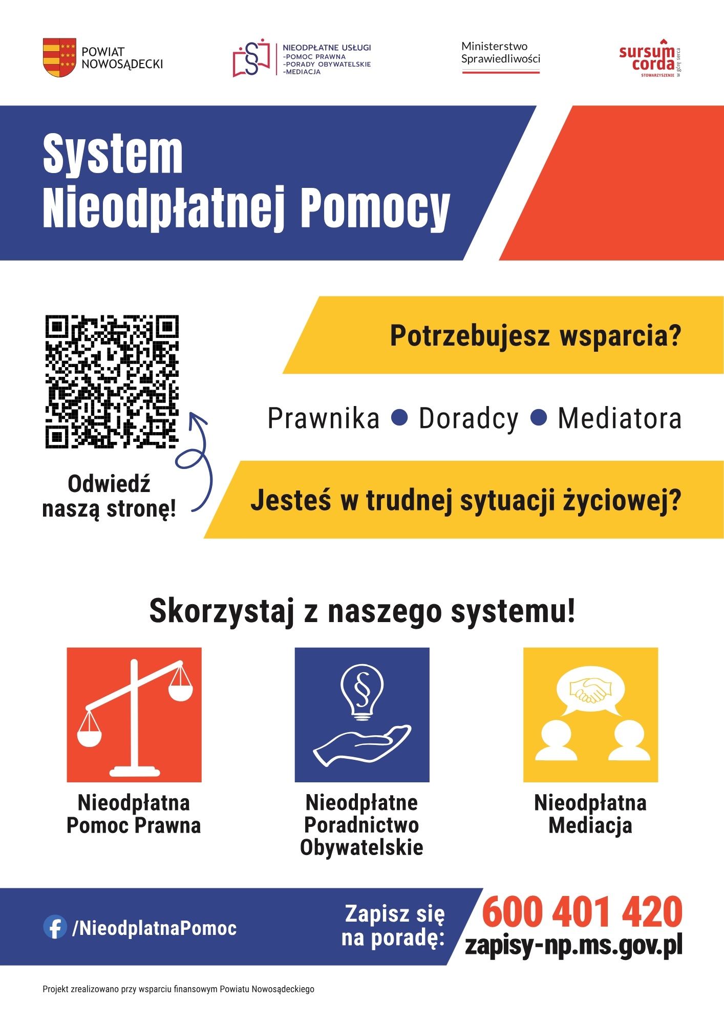 Nieodpłatna pomoc prawna, poradnictwo obywatelskie, mediacja oraz edukacja prawna w 2026 r.