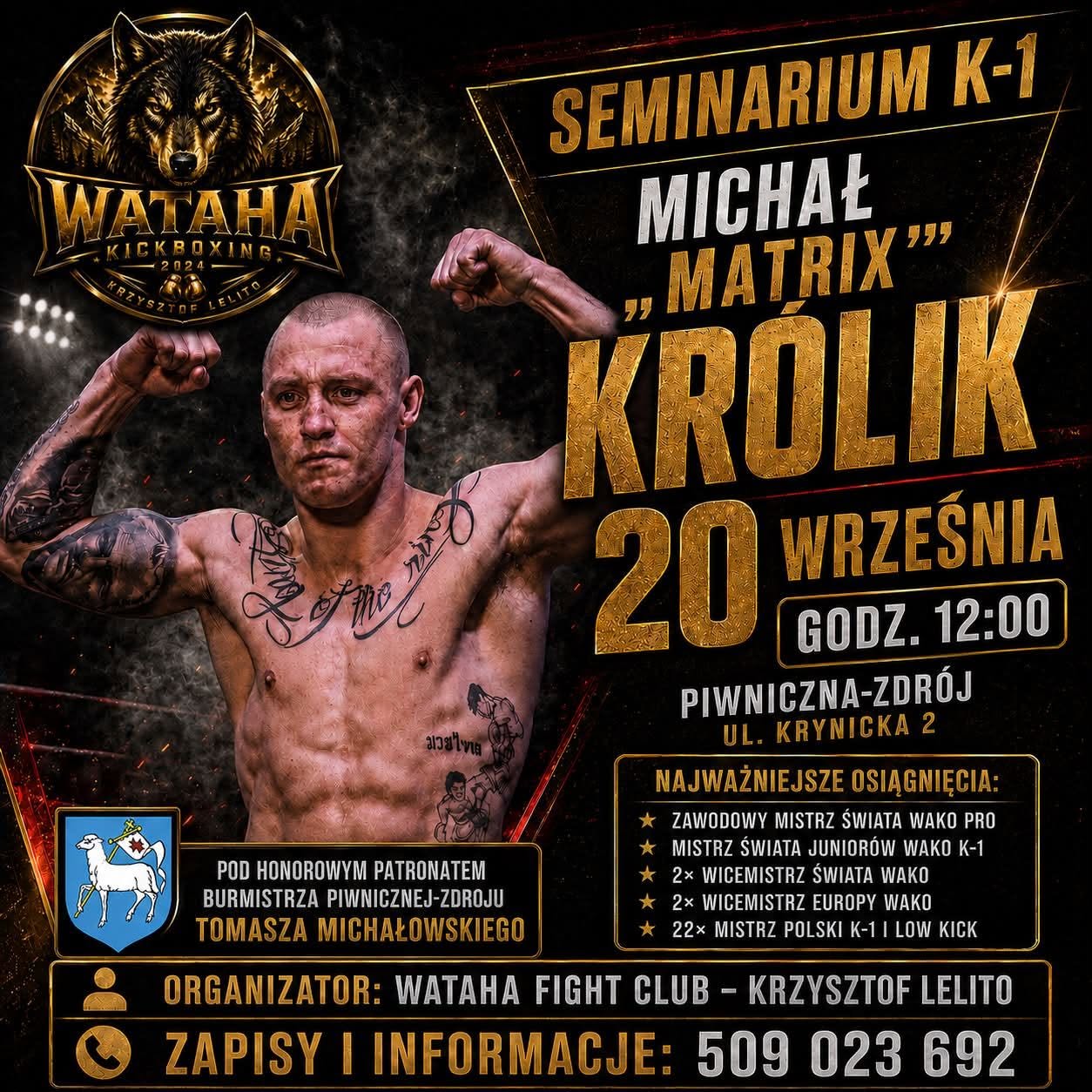 Wataha Kickboxing zaprasza na seminarium - obowiązują zapisy!